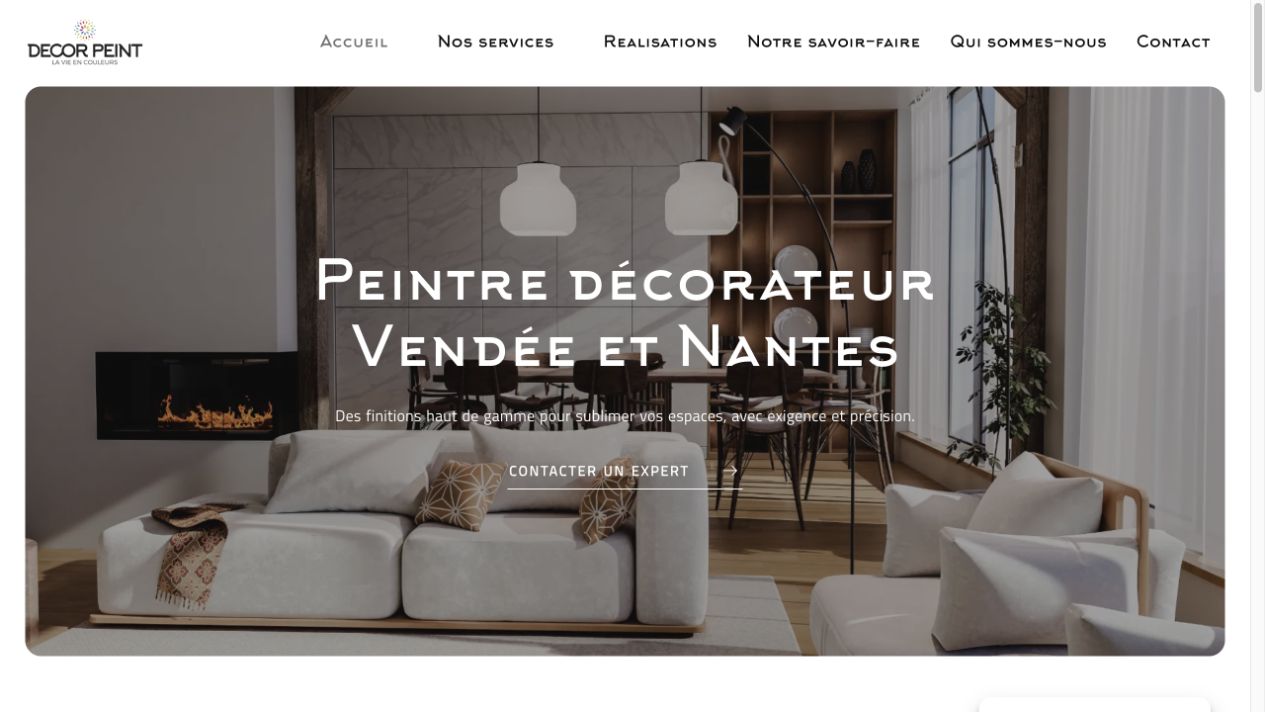 Capture du site de Décor Peint