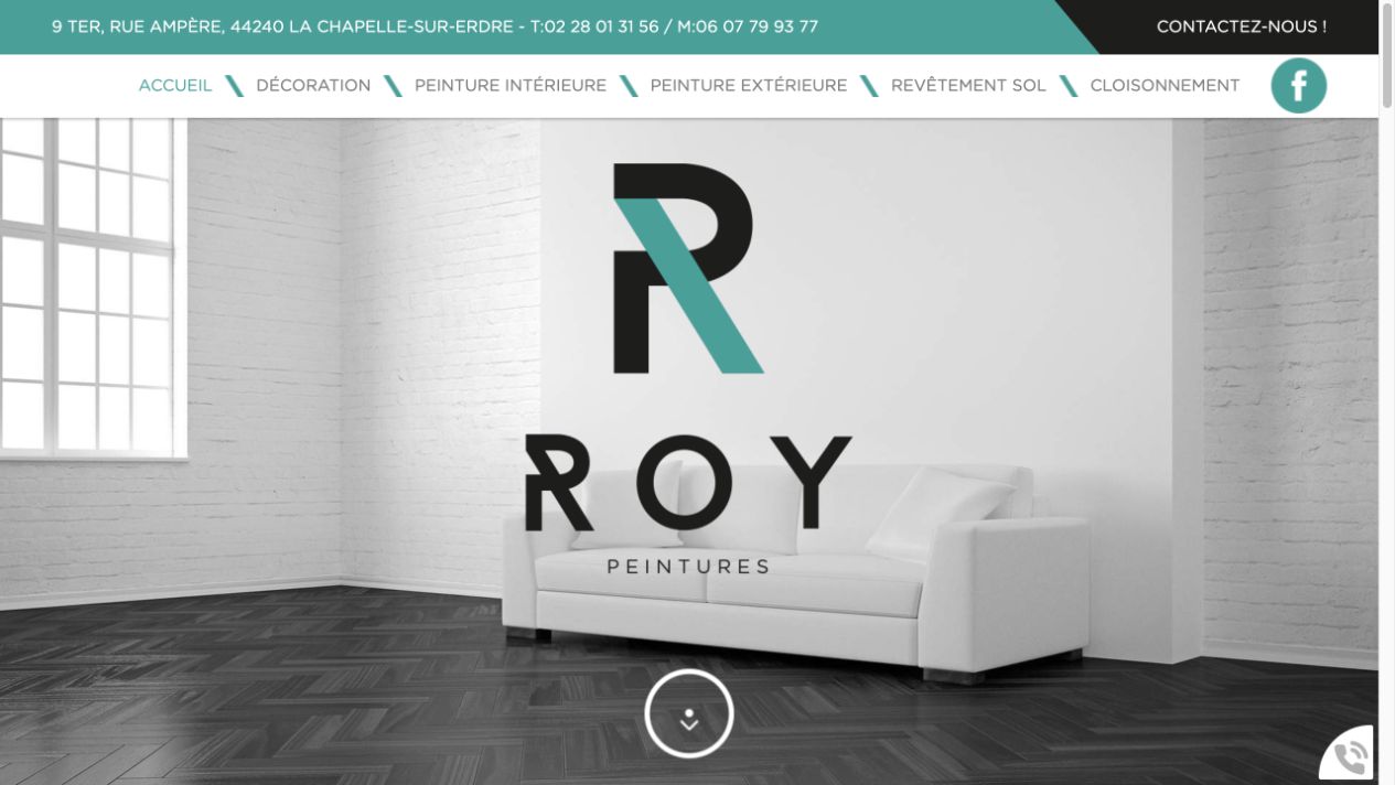 Capture du site de Roy Peintures