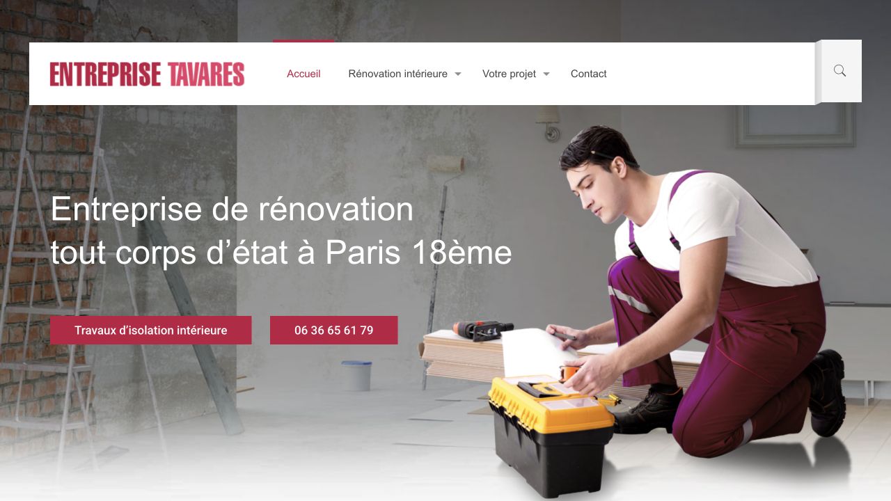 Capture du site de Entreprise Tavares
